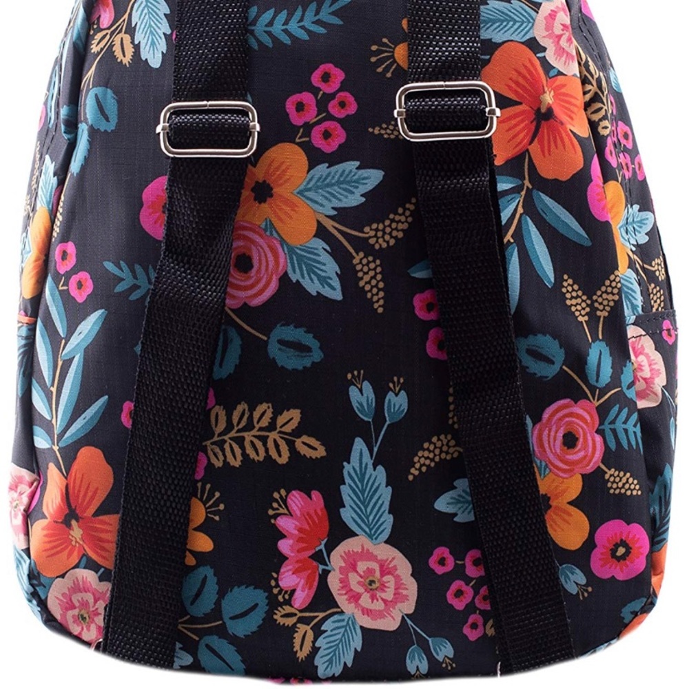 Blue floral print mini backpack - Picture 5 of 5